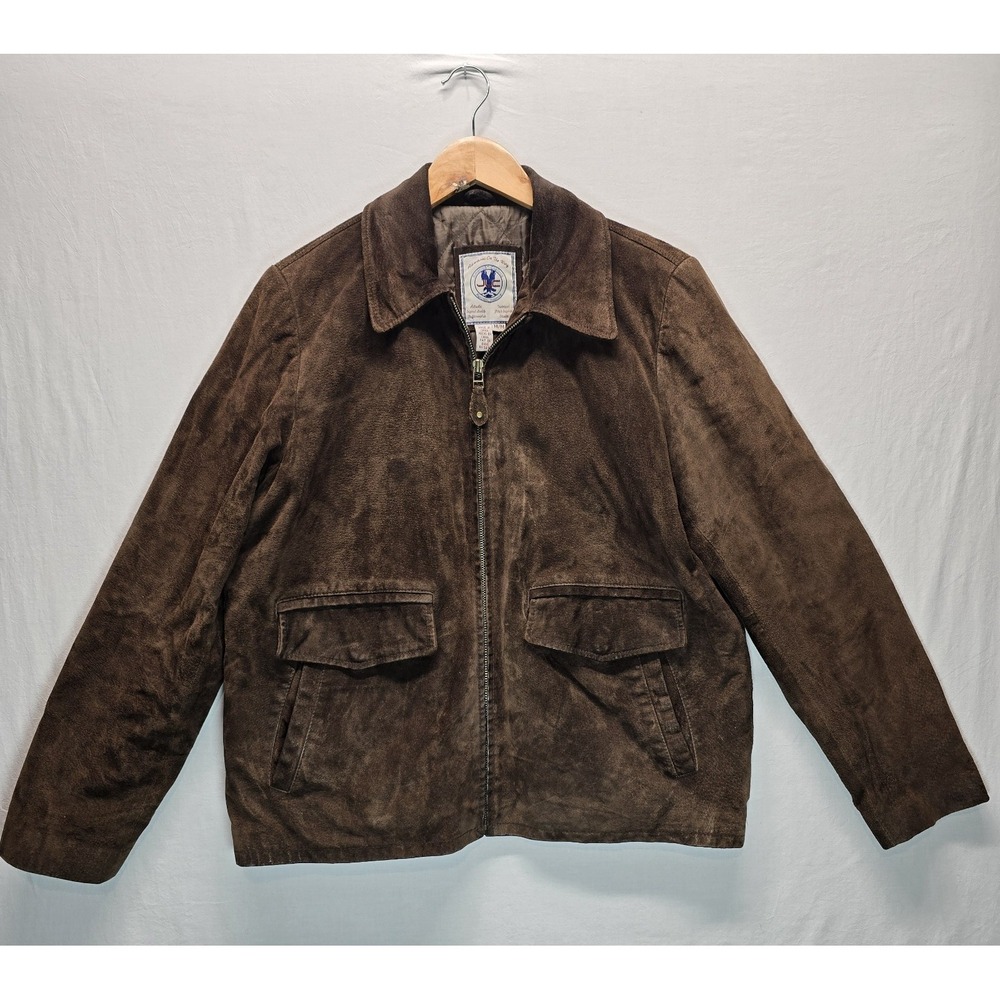 JLC American Classics Brown Suede Leather Jacket Mens M Western Ranch Trucker